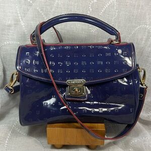 Arcadia made in Italy patent leather bag with adjustable strap